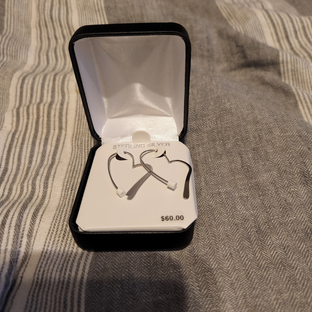 Silver heart earrings
